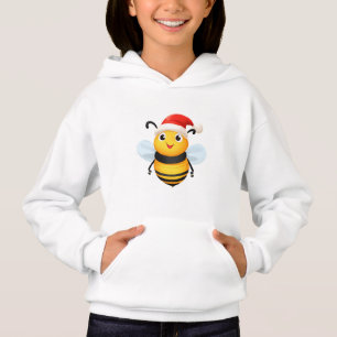 Animais fofos inverno abelha amarelo Papai Noel Na