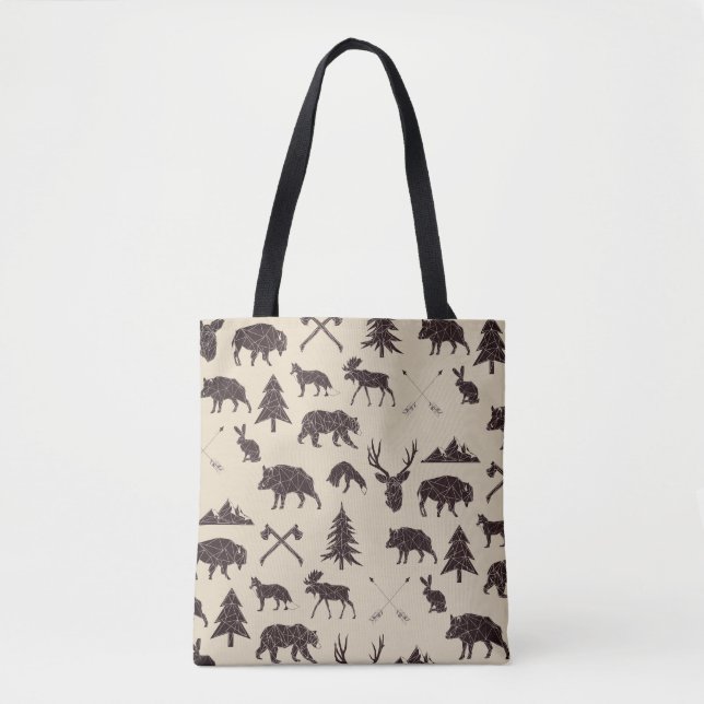 Animais Geométricos Da Floresta| Saco de Tote Anim (Frente)