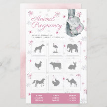 Animais Gravidez Menina Chás de Bebê Jogo