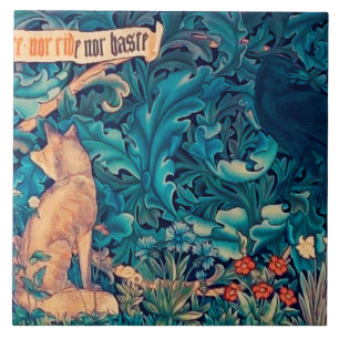 Animais na Floresta, William Morris Cerâmica Azul
