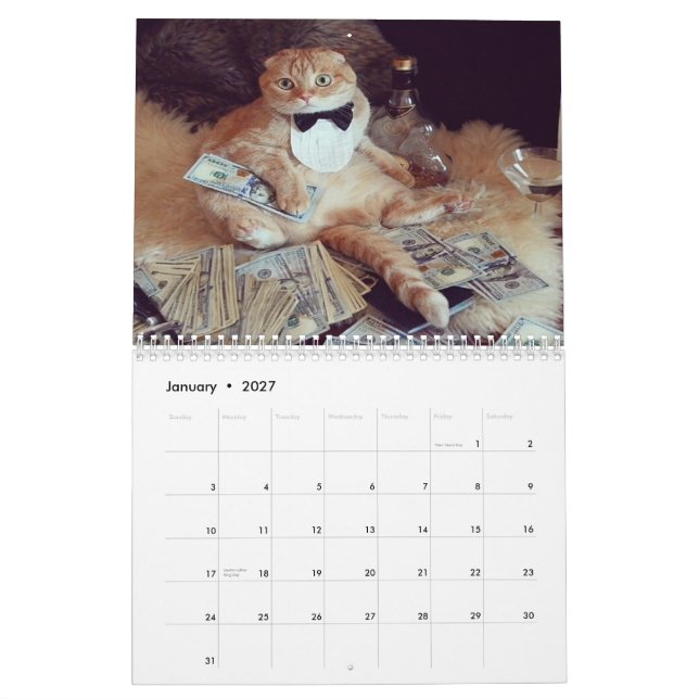 Animais no calendário dos laços 2015 (Jan 2027)