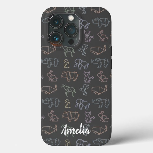 Animais Origami de Geometria Personalizável Colori (Verso)