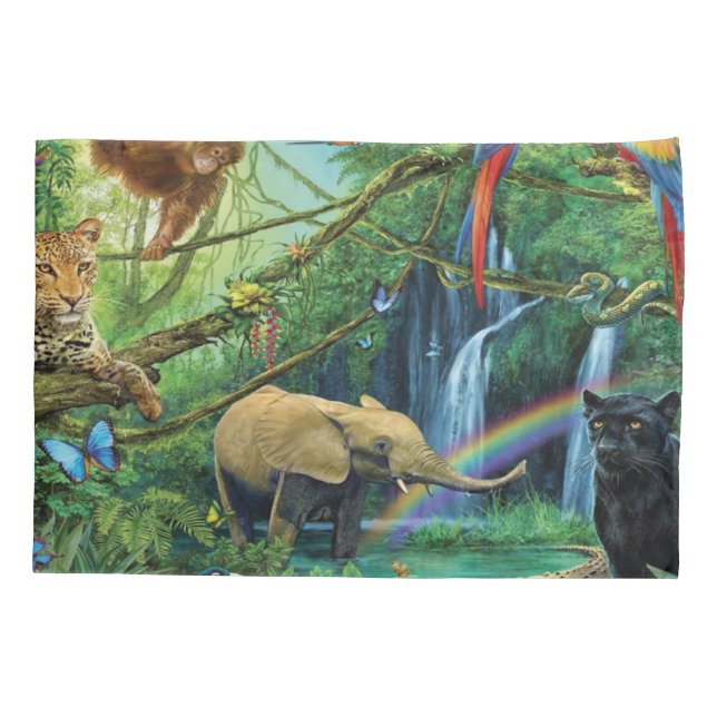 Animais que vivem juntos travesseiros decorativos (Verso)