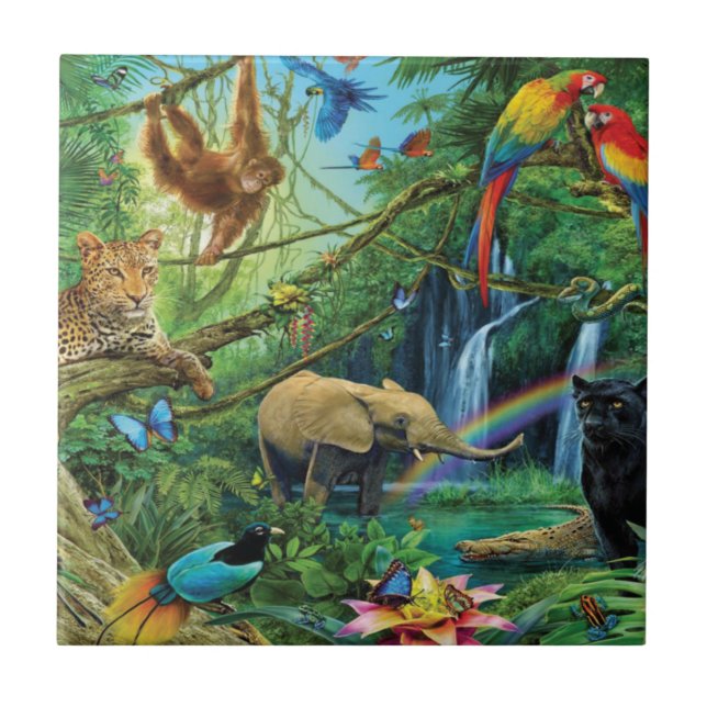 Animais que vivem juntos travesseiros decorativos (Frente)