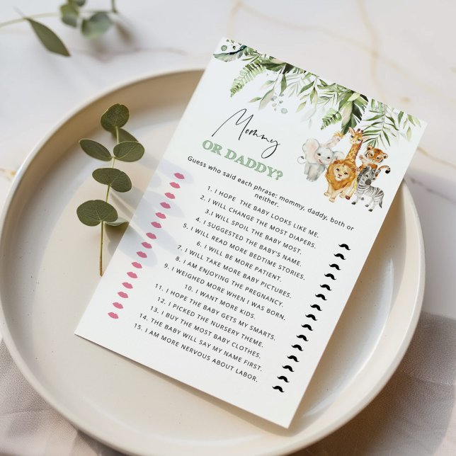 Animais Safari Adivinhados Que Diziam Mamãe ou Pai (Criador carregado)