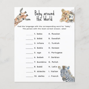 Animais Safari - bebê ao redor do jogo mundial