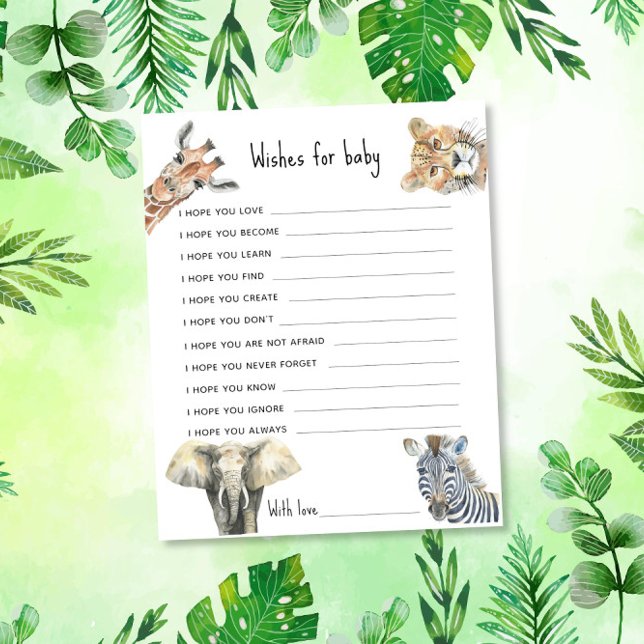 Animais Safari - Desejos para bebês (Criador carregado)