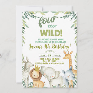 Animais Safari são o quarto convite de aniversário