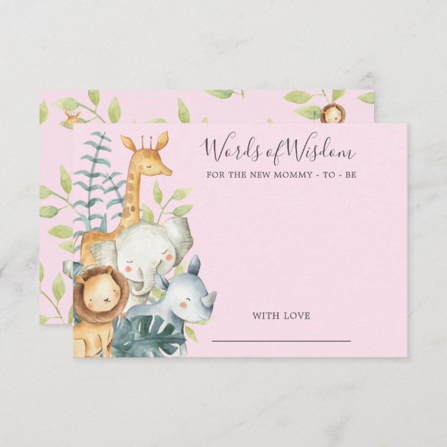 Animais Selvagens - Chá de fraldas do Cartão de Sa (Frente/Verso)