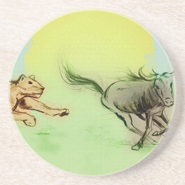 Animais Selvagens Coloridos Chase, Porta copos San (Frente)