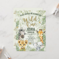 Animais Selvagens Safari Convites de Aniversário