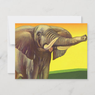 Animais Selvagens Vintage, Elefante Africano com S