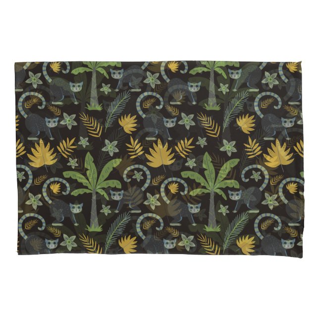 Animais tropicais, palmeira-macaco, padrão sem des (Frente-Esquerda)