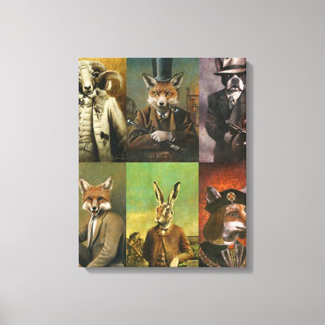 Animais Vintage Em Canvas De Roupas (Frente)