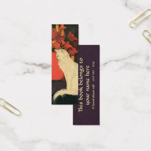 Animais Vintage, Gato Branco Elegante, Flores de O