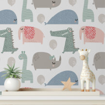 Animais Whimsical Cortam Padrão Moderno de Criança