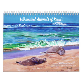 Animais Whimsical do Calendário Kauai Hawaii