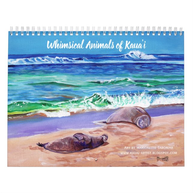 Animais Whimsical do Calendário Kauai Hawaii (Capa)
