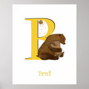 Animal ABC B é para urso impressão