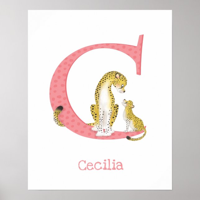 Animal ABC C é para chita impressão (Frente)