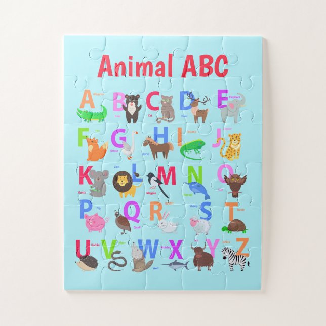 Animal ABC Design Jigsera Quebra-cabeça (Vertical)