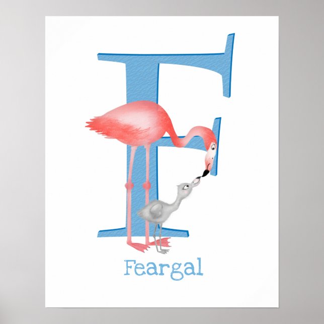 Animal ABC F é para flamingo impressão (Frente)