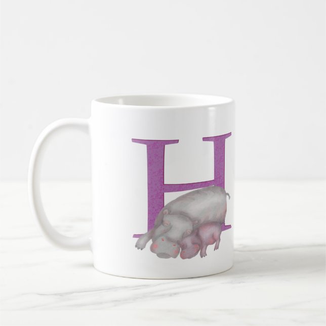Animal ABC H é para caneca de hipopótamo (Esquerda)
