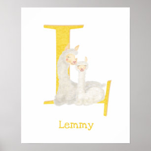 Animal ABC L é para llama impressão