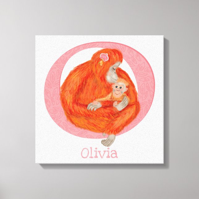 Animal ABC O é para impressão de lona orangotango (Frente)