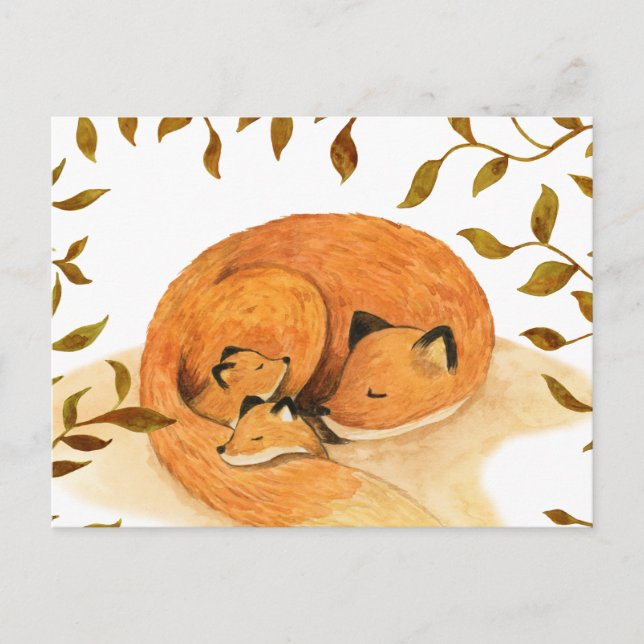animal da floresta raposa da floresta Cartão posta (Frente)