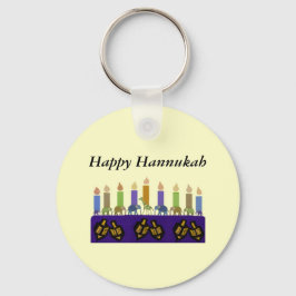 Animal Dreidel Hannukah Menorah Chaveiro