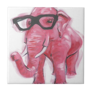 Animal  Elefante Rosa Em Óculos