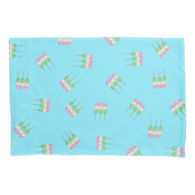 Anime Blue Pastel Dango Pillowcase (Frente)