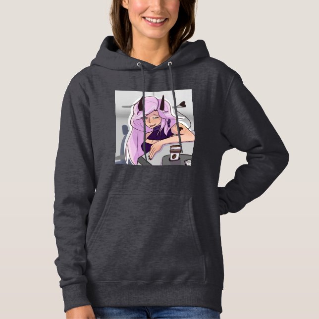 Anime Bonita Menina Demônio Doce Pullover Hoodie (Frente)