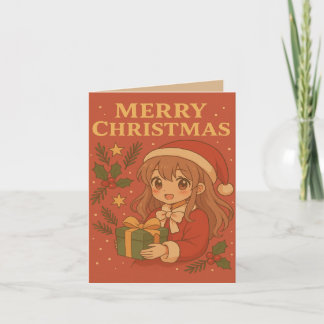 Anime Bonito Pensou num Cartão de Saudação de Nata