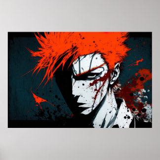 Anime Character Watercolor Wall Art Poster