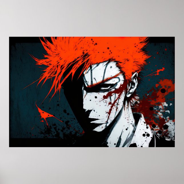 Anime Character Watercolor Wall Art Poster (Frente)