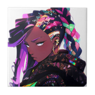 Anime Girl African American Art