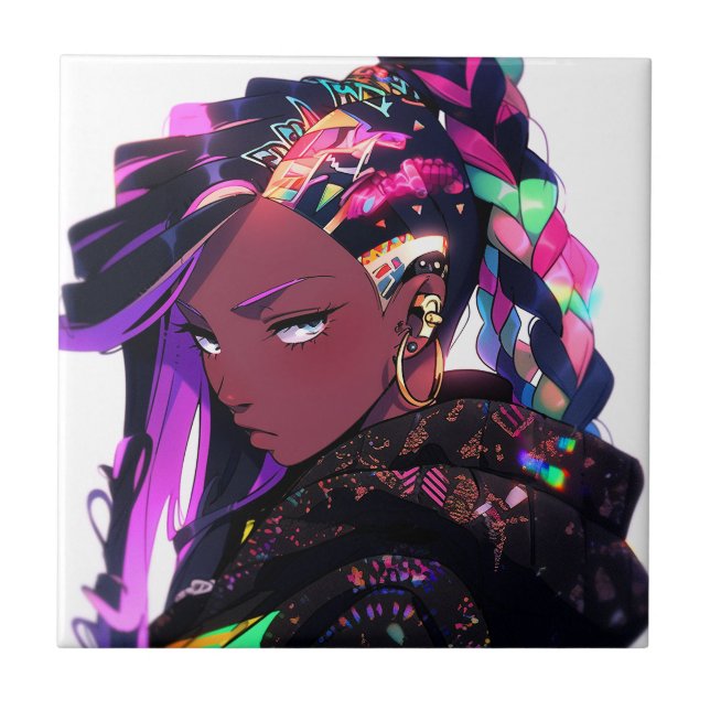Anime Girl African American Art (Frente)
