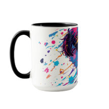 Anime Graffiti Chaos — Color Splash Caneca | Arte
