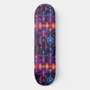 Animê Japonês Legal de Skateboard com Estilo Cyber