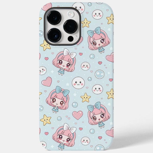 Anime Kawaii in Pastel Colors with Hearts and Star (Verso)