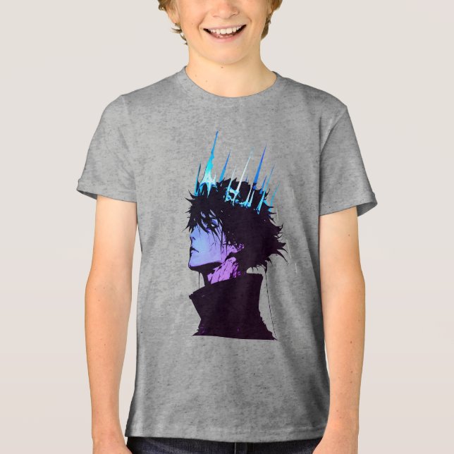Anime King Gothic Male Portrait with Blue Crown (Frente)