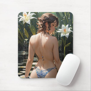 Anime linda garota Mouse Pad