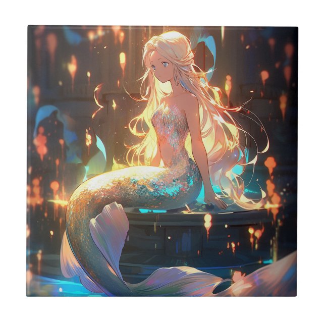 Anime Mermaid Girl Fantasy Art (Frente)