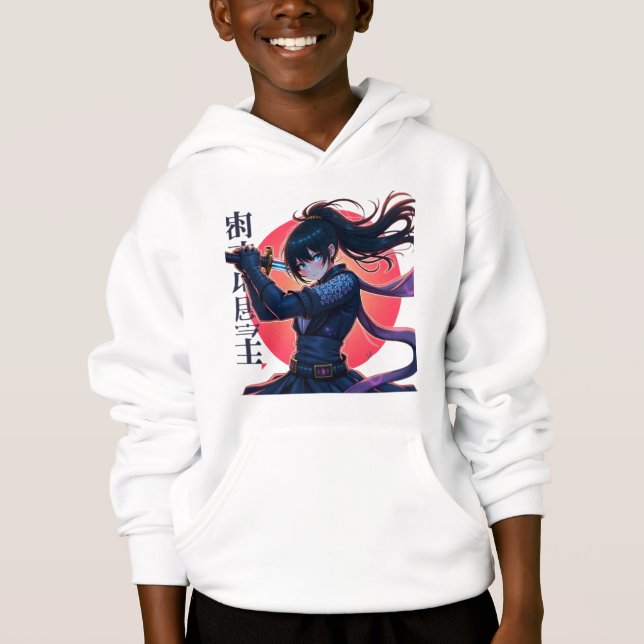 Anime Ninja Girl com Katana - Epic Samurai Warrior (Frente)