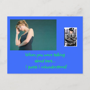 Anime seu prisioneiro com cartão postal humorístic