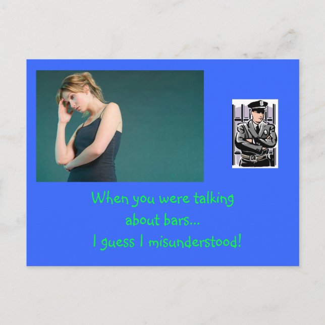 Anime seu prisioneiro com cartão postal humorístic (Frente)