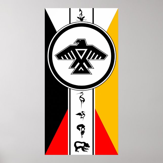 Anishinabek Dodem & 4 Directions Poster (Frente)