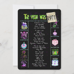 Aniversário Ano 1971 Convite